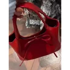 Retro vermelho arco sacola feminina outono inverno grande capacidade de um ombro axilas saco Commuter todos @