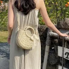 Saco de palha 2025 novo estilo moda influenciador bolsa feminina ombro saco do mensageiro feminino All-Match ins portáti