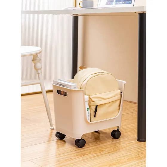Rack de mochila sob a mesa, posição de trabalho, polia, carrinho, colocação de escritório, ferramenta útil, organização