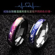 Novo estilo de sensor de temperatura temperatura que muda de cor anel casal masculino na moda menina disco estudante exc