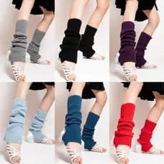 Meias de dança latina outono inverno dança quente pilha meias Ballet prática malha perna capa sapatos de dança especial