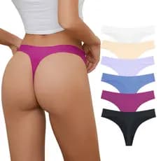 Europeu americano sem costura cintura baixa tanga de uma peça bainha cintura biquíni tamanho grande calcinha de seda gel
