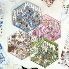 3D estéreo Visual empilhamento paisagismo adesivo descompressão 2.0 cena em miniatura DIY artesanal cabine manual Materi