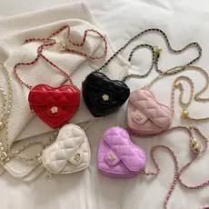 Versão coreana sacos infantis 2025 novo estilo moda amor menina saco do mensageiro moda menina cintura saco moeda na mod