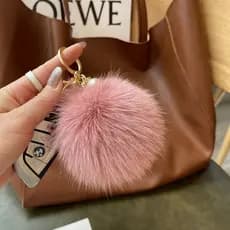 Saco pingente High-End pele de raposa bola saco influenciador pelúcia carro chaveiro pingente bonito boneca saco de esco