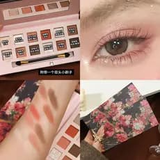 Novo estilo 12 cores Begônia Flor Pintura a óleo Estilo Rosa Marrom Paleta de sombras Fosco Perolado Fino Piscando Cor d