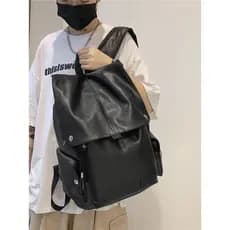 Mochila masculina fácil de cuidar de couro moda na moda estudante universitário mochila computador mochila de viagem ins
