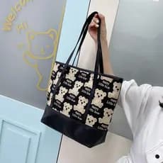Estudante mochila feminina saco de compras grande saco de lona grande capacidade bolsa de mamãe bolsa de ombro Casual