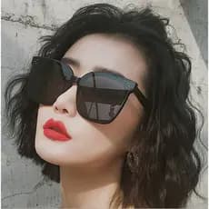 Moda versão coreana estrela influenciador mesmo estilo óculos de sol feminino grande quadro óculos de sol masculino Anti