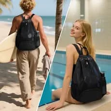 Mochila leve Super fácil de usar, bolsa de malha para esportes, natação, academia, bolsa para sapatos