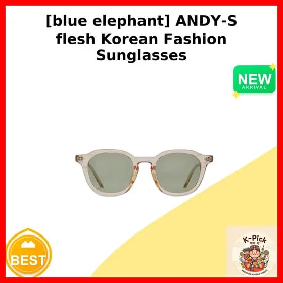 [Elefante Azul] Óculos De Sol Da Moda Coreana ANDY-S Carne/Armação Translúcida Por k_pick
