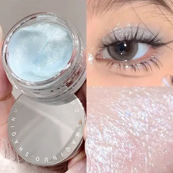 SHAQINUO Galaxy Diamond Curry Sombra Gel Sombra Monocromática Fina Piscando Paleta de Sombras Corte Iluminador Marcador