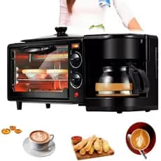 Forno + Cafeteira + Grill 3 em 1 Café da Manhã Premium 2800W Envio Imediato