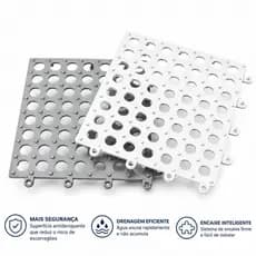 Kit com 4/6/12 tapetes modulares para banheiro, chuveiro e vestiário, 30x30cm, antiderrapantes