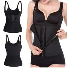 Cinta Modeladora Feminina com Zíper - Cintura Dupla de Compressão Ajustável para Redução Abdominal e Suporte