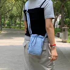 Bolsa multifuncional feminina, bolsa pequena para ciclismo ao ar livre, bolsa mensageiro de Nylon, nicho, copo de água,