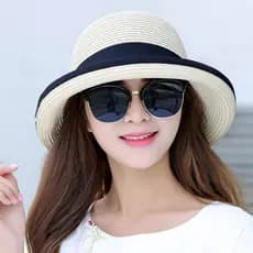Chapéu feminino verão chapéu de palha chapéu de sol dobrável chapéu de sol protetor solar praia chapéu capa rosto grande