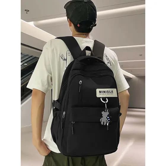 Mochila escolar masculina estudante universitário mochila de grande capacidade menino 2024 novo estilo simples japonês j
