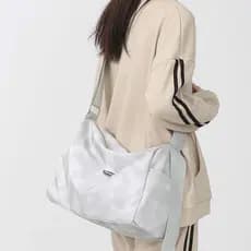 Simples cor sólida estilo ferramentas bolsa de lona feminina esportes Casual saco do mensageiro meninos grande capacidad