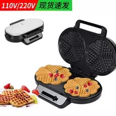 Waffle assadeira placa dupla amor waffle fabricante sanduíche elétrico bolo Pan café da manhã estilo comércio exterior