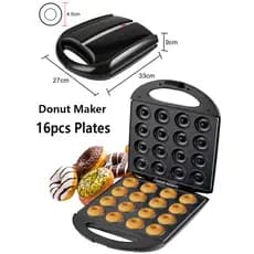 Máquina De Fazer Rosquinhas Para Bolo , Donut , Café Da Manhã , Redondo , 16 Furos , Aquecimento Dupla Face