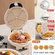 4 em 1 Waffle Straw puffs Maker Timing Ajuste de temperatura Waffle Maker Egg Roll Maker