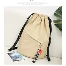 Mochila com cordão, mochila dobrável de lona para homens e mulheres, viagem ao ar livre, simples, cordão, esportes, acad