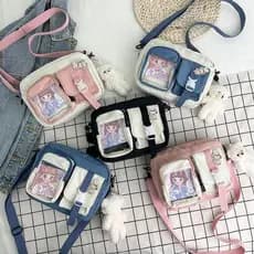 Bolsa de dor de desenho animado japonês, bolsa mensageiro feminina, bolsa pequena periférica de Anime fofa, bolsa de omb