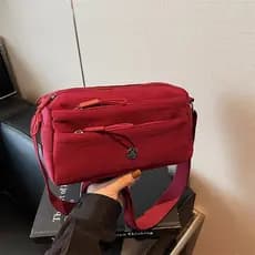2025 Outono Novo Estilo Oxford Pano Commuter All-Match Messenger Bag Bolsa Feminina Pequena Bolsa Quadrada Multicamadas