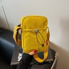 Japonês estilo coreano amarelo saco do telefone móvel feminino mensageiro pequena bolsa de ombro Mini portátil multifunc