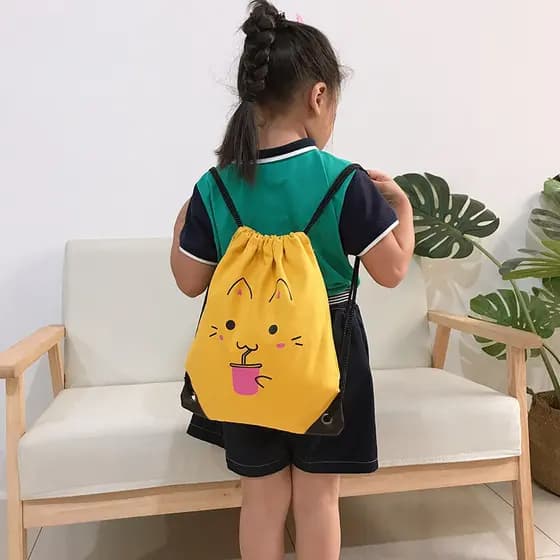 Moda tendência skate rua dança cordão mochila cordão cordão saco mochila impressão dos desenhos animados masculino femin