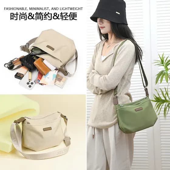 Bolsa leve feminina novo estilo 2025 pano de náilon Cross-corpo pequeno saco High-end moda bolsa de ombro simples Commut