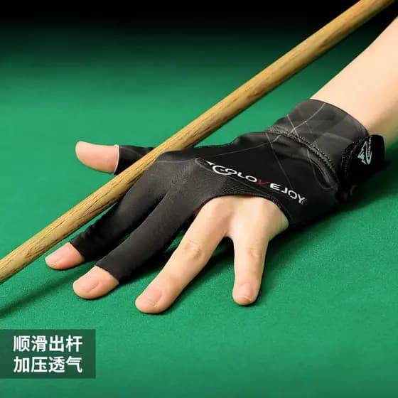 Luvas de piscina leve respirável Wicking três dedos luvas sem dedos Snooker bilhar luvas antiderrapantes pacote único XG