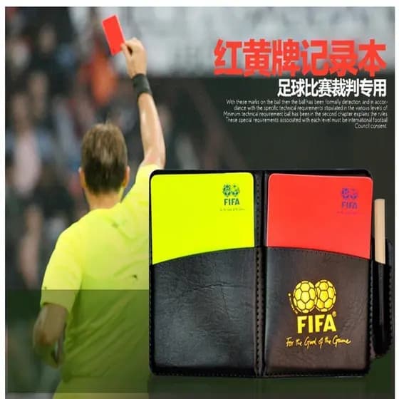 Frete grátis árbitro de futebol cartão vermelho amarelo com caneta cartão amarelo cartão vermelho selecionador lateral a