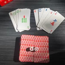 Frete grátis KR Ace papel mahjong cartas de plástico luz mahjong jogando cartas oco em branco entretenimento lazer portá