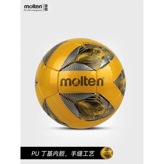 Futebol fundido fundido genuíno No. 4 PU baixo elástico costurado à mão bola pequeno local interno F9A3200 futebol elást