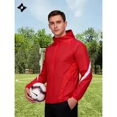 Treinamento de futebol esportes capa de chuva masculino correndo Fitness solto jaqueta com capuz absorvente de suor rápi