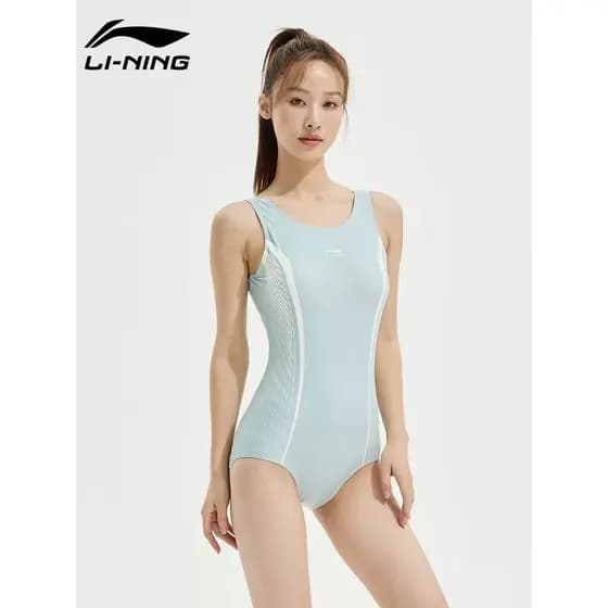 Li Ning Maiô Feminino Natação Primavera Quente Secagem Rápida Slim-Fit Slimmer Look Tri de Uma Peça