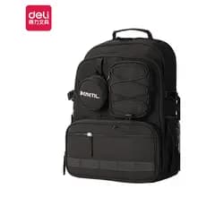 Deli BB154 Mochila escolar para estudantes do ensino médio de grande capacidade (preta) (unidades)