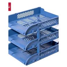 Bandeja de arquivo Deli 9217ES três camadas (azul) (unidades)