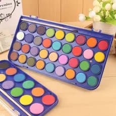 Crianças esboçar pó sólido conjunto de tinta aquarela estudantes do ensino fundamental pintados à mão guache pintura art