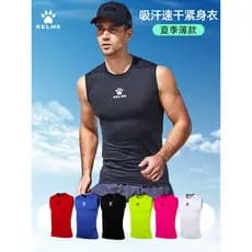 Kelme kelme sem mangas collants masculino colete esportivo basquete Base de futebol roupas de Fitness alta compressão el