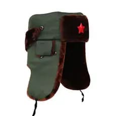 Chapéu à prova de frio do nordeste à moda antiga masculino inverno locomotiva chapéu de neve Lei Feng chapéu verde exérc