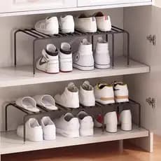 Multi-camada sapato rack de armazenamento em camadas rack sapato armário em camadas divisória retrátil prateleira armári