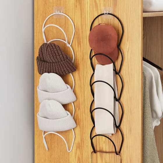 Chapéu de armazenamento ferramenta útil fixado na parede chapéu Rack doméstico atrás da porta cabide Multi-camada pratel
