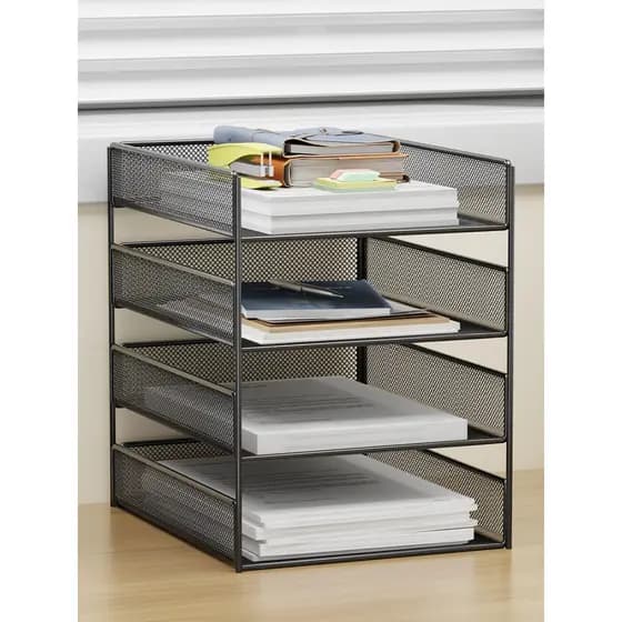 Prateleira de mesa Rack de armazenamento de arquivos A4 Organizador de arquivos de dados de arquivo Prateleira de livros