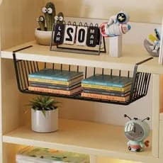 Sob a mesa pendurado Rack de armazenamento sem instalação em camadas ferramenta útil dormitório livros sob artigos diver