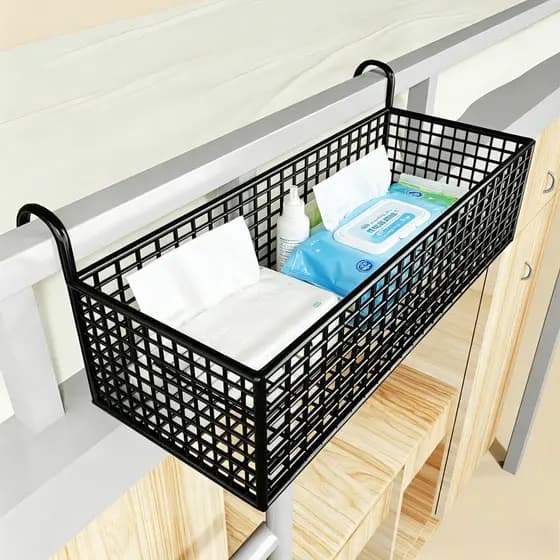 Prateleira de cabeceira dormitório estudantil cama pendurado cesta Rack armazenamento quarto superior inferior beliche c