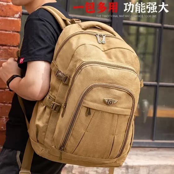 2024 novo estilo mochila masculina lona Casual mochila na moda saco de computador estudante universitário saco de escola