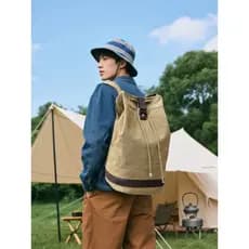 Balde cordão mochila lona masculino Denim bagagem de grande capacidade viagem ao ar livre montanhismo saco de escola sac